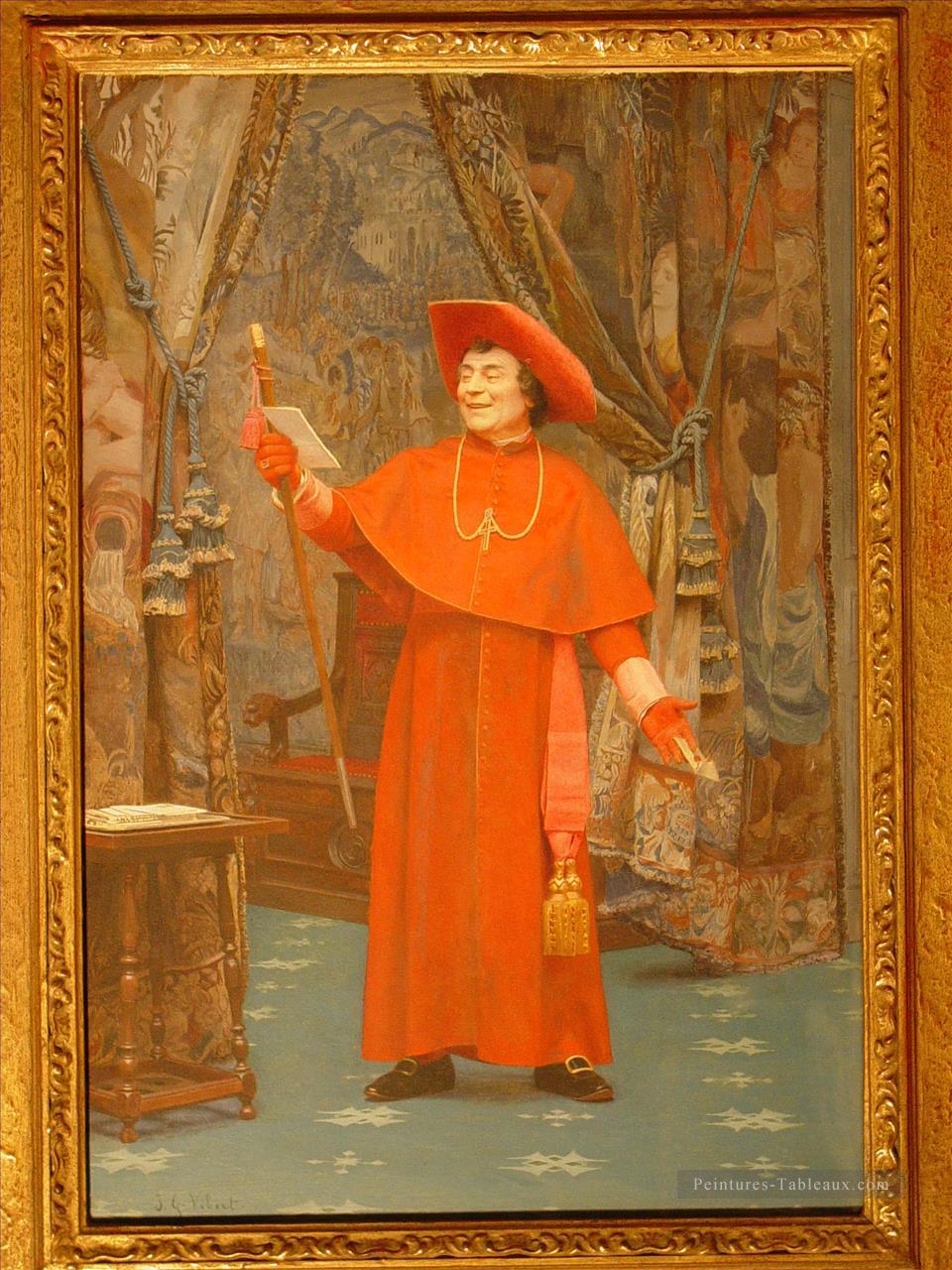 Cardinal Lisant une lettre académique peintre Jehan Georges Vibert Peintures à l'huile